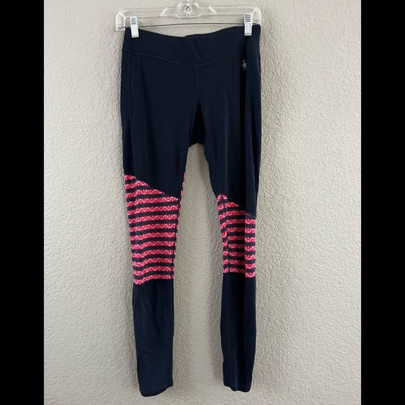 Smartwool Pants - Smartwool merino wool blue & red base layer leggings SZ S